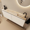 MONDIAZ TURE-DLUX Meuble toilette - 120cm - Talc - EDEN - vasque Frappe - position droite - 1 trou de robinet SW1102607