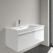 Villeroy & Boch Venticello Lavabo pour meuble - vasque à gauche - 1 trou de robinet - 100x50cm - adapté pour 3 trous de robinet - trop-plein - ceramic+ - blanc 1025127