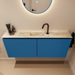 MONDIAZ TURE-DLUX Meuble toilette - 120cm - Jeans - EDEN - vasque Frappe - position centrale - 1 trou de robinet SW1102847