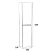 BRAUER Solution Armoire colonne 35x160x35cm 2 portes pivotantes gauche et/ou droite sans poignées MFC Métal SW721222