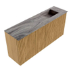 Mondiaz JOYA-DLUX 90cm toiletmeubel - kleur Oak - Wastafel FAYE positie Rechts 1 kraangat kleur Sombra. SW1424261