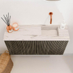 Mondiaz JOYA-DLUX 80cm meuble de toilette - couleur Shadow - Vasque FAYE position Droite Sans trou de robinet couleur Nata. SW1424965