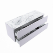 MONDIAZ VICA-DLUX Ensemble meuble de salle de bains - 130cm - meuble bas cale - 2 tiroirs - lavabo encastré cloud gauche - sans trous de robinet - version haute 60cm - glace SW1088339