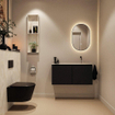 MONDIAZ TURE-DLUX Meuble toilette - 100cm - Urban - EDEN - vasque Ostra - position droite - sans trou de robinet SW1104734