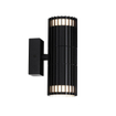QAZQA Boris Applique murale - 2 lampes - lampe led dimmable incluse - IP44 - Rond - Noir SW1477251