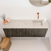 Mondiaz JOYA-DLUX 100cm toiletmeubel - kleur Shadow - Wastafel FAYE positie Rechts Zonder kraangat kleur Opalo. SW1422937