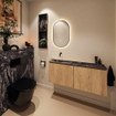 MONDIAZ TURE-DLUX Meuble WC 120 cm Washed Oak. Lavabo EDEN Lava position gauche. Sans trou de robinet. SW1104155