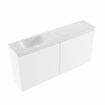 MONDIAZ TURE-DLUX Meuble toilette - 100cm - Talc - EDEN - vasque Opalo - position gauche - 1 trou de robinet SW1104120