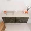 Mondiaz JOYA-DLUX 80cm meuble de salle de bains - couleur Shadow - Vasque FAYE position Gauche 1 trou de robinet couleur Opalo. SW1422898