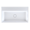 Arcqua Edge Lavabo à poser - 80x47x12cm - sans trou de robinet - marbre coulé - blanc brillant SW1581335