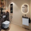 MONDIAZ TURE-DLUX Meuble toilette - 40cm - Clay - EDEN - vasque Lava - position droite - sans trou de robinet SW1103751