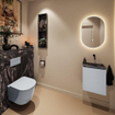 MONDIAZ TURE-DLUX Meuble WC 40 cm Clay. Lavabo EDEN Lava position droite. Sans trou de robinet. SW1103751