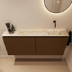 MONDIAZ TURE-DLUX Meuble toilette - 120cm - Rust - EDEN - vasque Frappe - position droite - sans trou de robinet SW1103031
