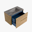Mondiaz CIRO-DLUX Badkamermeubelset - 80x45x50cm - Solid surface wastafel Oza - 1 wasbak Midden - zonder kraangaten - 2 lades - Oak SW1531103