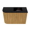 Mondiaz JOYA 61.6cm toiletmeubel - ronding links kleur Oak - Wastafel FAYE positie Rechts 1 kraangat kleur Urban. SW1421198