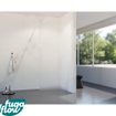 FugaFlow Eccelente Vetro Douche à l'italienne - 30x200cm - verre satiné - Blanc mat SW1124666