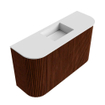 Mondiaz JOYA 73.2cm toiletmeubel - ronding links en rechts kleur Ruby - Wastafel FAYE positie Midden Zonder kraangat kleur Talc. SW1421765