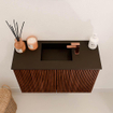 Mondiaz JOYA 60cm toiletmeubel - kleur Ruby - Wastafel FAYE positie Midden 1 kraangat kleur Urban. SW1421828