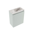 MONDIAZ TURE-DLUX meuble WC 40 cm Greey. Lavabo EDEN Glace position à droite. Sans trou de robinet. SW1103333