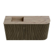 Mondiaz JOYA-DLUX Meuble de salle de bains 81.6cm - arrondi droit couleur Shadow - Vasque FAYE position Gauche Sans trou de robinet couleur Arena SW1424827
