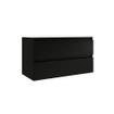 Saniclass Chaci Badkamermeubelset - 100x45x55cm - keramische wastafel glans wit - 1 wasbak - 1 kraangat - 2 lades - mat zwart SW721292