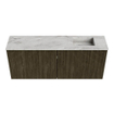 Mondiaz JOYA-DLUX 100cm meuble de toilette - couleur Shadow - Vasque FAYE position Droite Sans trou de robinet couleur Glace. SW1422791