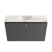 MONDIAZ TURE-DLUX 80cm toiletmeubel Dark Grey. EDEN wastafel Frappe positie midden. Met 1 kraangat. SW1102749