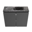 MONDIAZ TURE-DLUX meuble de toilettes 60 cm Dark Grey. EDEN lavabo Lava position droite. Sans trou de robinet. SW1103731