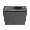 MONDIAZ TURE-DLUX Meuble toilette - 60cm - Dark Grey - EDEN - vasque Lava - position droite - sans trou de robinet SW1103731