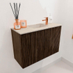 Mondiaz JOYA-DLUX 60cm toiletmeubel - kleur Walnut - Wastafel FAYE positie Midden 1 kraangat kleur Frappe. SW1422269