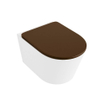MONDIAZ LAVIE WC suspendu - 36x53cm - sans bride - Rust (marron) - softclose - quick-release - abattant WC - Talc (offwhite) SW1208709