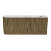 Mondiaz JOYA-DLUX Meuble de salle de bains 101,6cm - arrondi gauche couleur Dusk - Vasque FAYE position Droite Sans trou de robinet couleur Frappe SW1423095