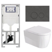 Duravit Me by starck Toiletset - inbouwreservoir met UP320 spoelmachine - softclose zitting - natuursteen marmer donker bedieningsplaat - ronde knoppen - marmer donker SW1574329