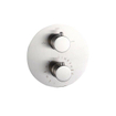 Fortifura Calvi ensemble robinetterie baignoire - bec 22cm recoupable - panneau de commande rond - flexible lisse - douchette ronde - élément encastré - support mural - inox brossé PVD SW1408669