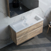 BRAUER Foggia Plan vasque 120x46cm 1 trou de robinet avec trop plein et vasque simple marbre minéral Blanc mat SW542364