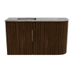 Mondiaz JOYA-DLUX 71.6cm meuble de salle de bains - arrondi droit couleur Walnut - Vasque FAYE position Gauche Sans trou de robinet couleur Sombra. SW1424750