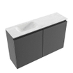 MONDIAZ TURE-DLUX Meuble toilette - 80cm - Dark Grey - EDEN - vasque Opalo - position gauche - sans trou de robinet SW1104257