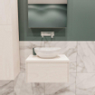 ENSEMBLE DE MEUBLE MONDIAZ LUSH - 60cm - 1 tiroir - lavabo BARCO - vasque centrale - 0 trous de robinet - sous-couche SW409649