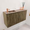 Mondiaz JOYA-DLUX 80cm meuble de salle de bains - couleur Dusk - Vasque FAYE position Gauche 1 trou de robinet couleur Arena. SW1425745