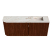 Mondiaz JOYA-DLUX Meuble de salle de bains 101.6cm - arrondi gauche couleur Ruby - Vasque FAYE position Droite Sans trou de robinet couleur Frappe SW1423500