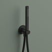 Hotbath Ace Ensemble de douchette - douchette barre - support mural avec sortie - 150cm - flexible de douche - noir brossé PVD SW1119265