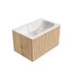 MONDIAZ KURVE-DLUX 70cm Meuble salle de bain - couleur Oak - 1 tiroir - vasque BIG SMALL centre - sans trou de robinet - couleur Frappe SW1137314