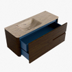Mondiaz CIRO-DLUX Badkamermeubelset - 120x45x50cm - Solid surface wastafel Arena - 1 wasbak Links - 1 kraangat - 2 lades - Walnut SW1530461