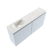 MONDIAZ TURE-DLUX meuble WC 100 cm Clay. Lavabo EDEN Ostra position gauche. Avec 1 trou de robinet. SW1104772