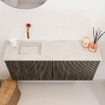 Mondiaz JOYA-DLUX 90cm meuble de toilette - couleur Shadow - Vasque FAYE position Gauche Sans trou de robinet couleur Ostra. SW1422993