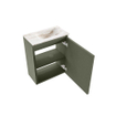 MONDIAZ TURE-DLUX Meuble de toilette 40 cm Army. Lavabo EDEN Frappe position droite. Sans trou de robinet. SW1102631