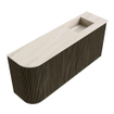 Mondiaz JOYA-DLUX Meuble de toilette 91,6cm - arrondi gauche couleur Shadow - Vasque FAYE position Droite Sans trou de robinet couleur Meli. SW1424920