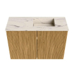 Mondiaz JOYA-DLUX 60cm toiletmeubel - kleur Oak - Wastafel FAYE positie Rechts 1 kraangat kleur Nata. SW1424034