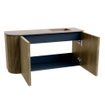 Mondiaz JOYA-DLUX Meuble de salle de bains 81,6cm - arrondi gauche couleur Dusk - Vasque FAYE position Droite 1 trou de robinet couleur Saba. SW1426084