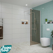 FugaFlow Eccelente Vetro Douche à l'italienne - 80x200cm - verre fumé - Blanc mat SW1125092